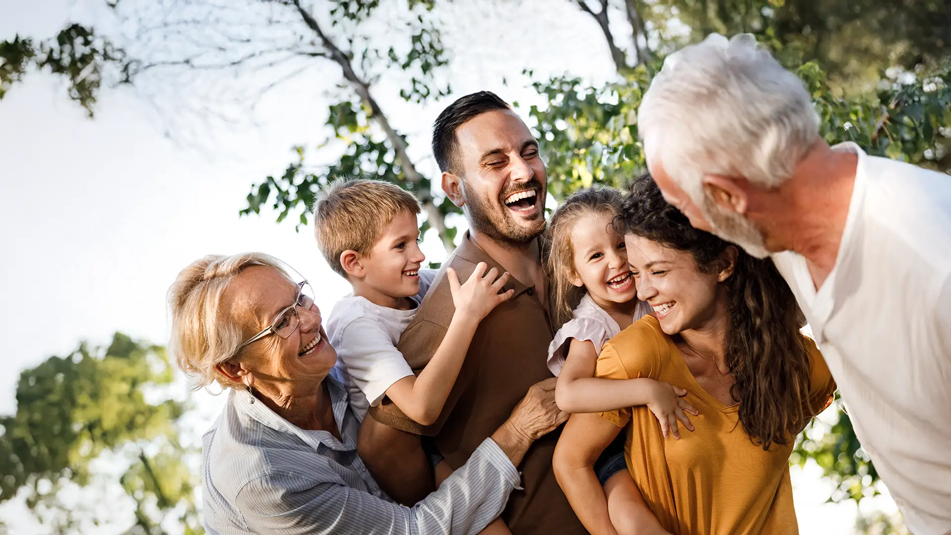 Family representing different life stages