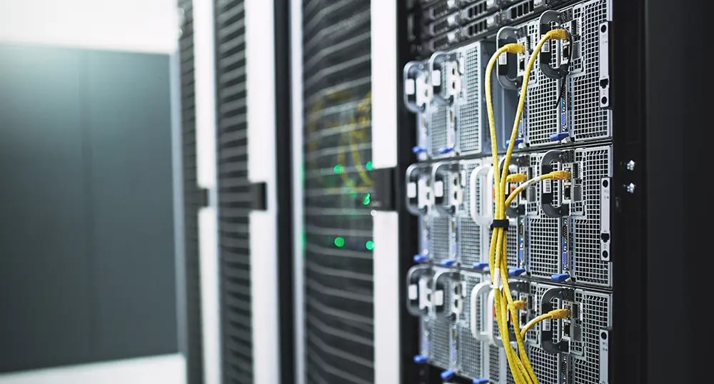 Wires from a computer server