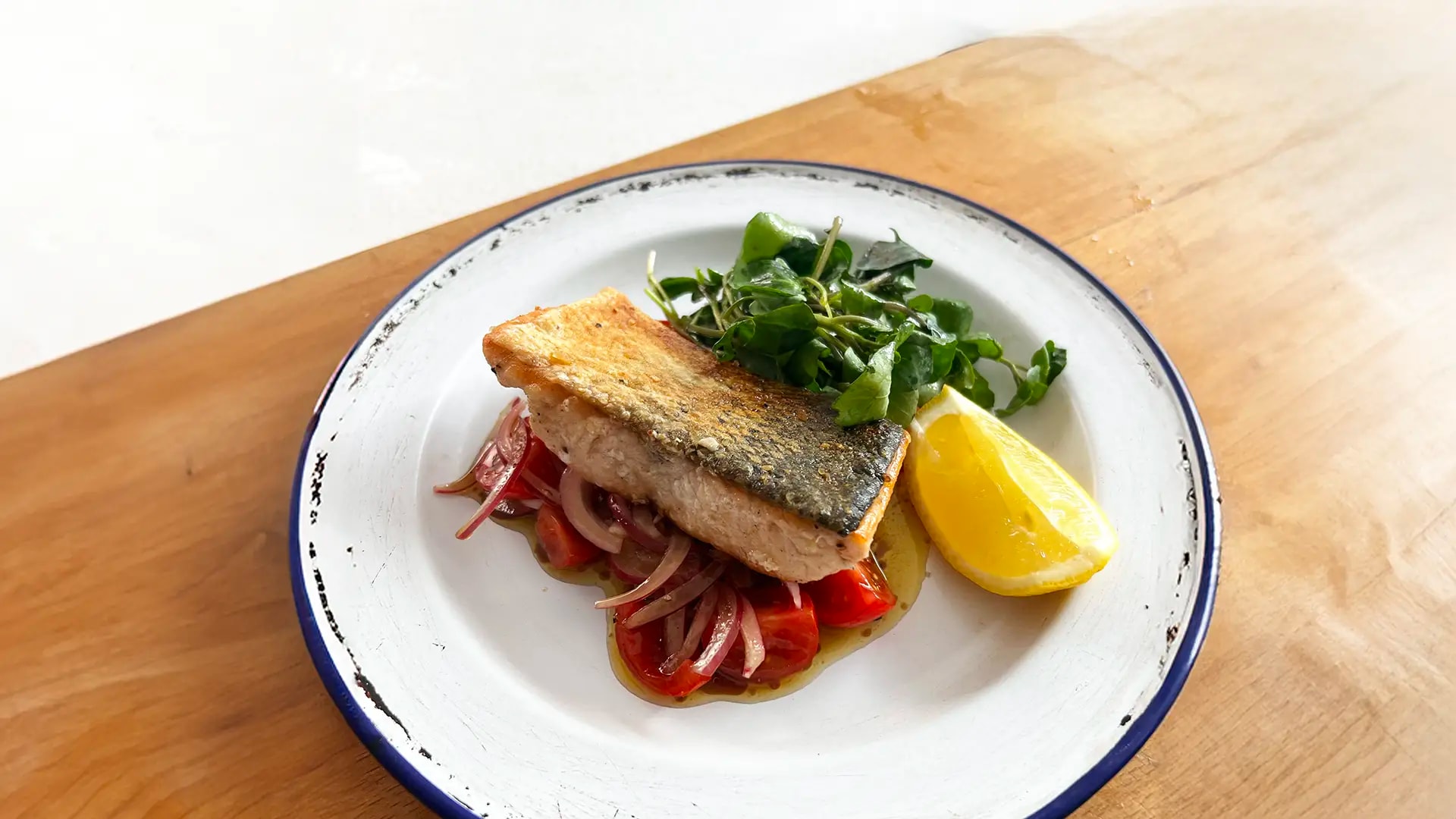Pan-Seared Trout with Watercress Salad recipe